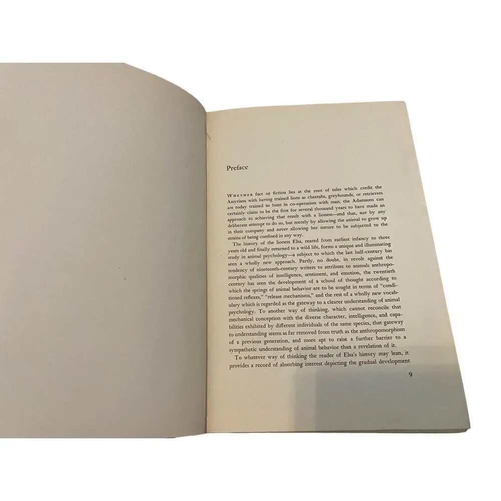 Born Free A Lioness Of Two Worlds By Joy Adamson 1960 Hardcover Book Novel